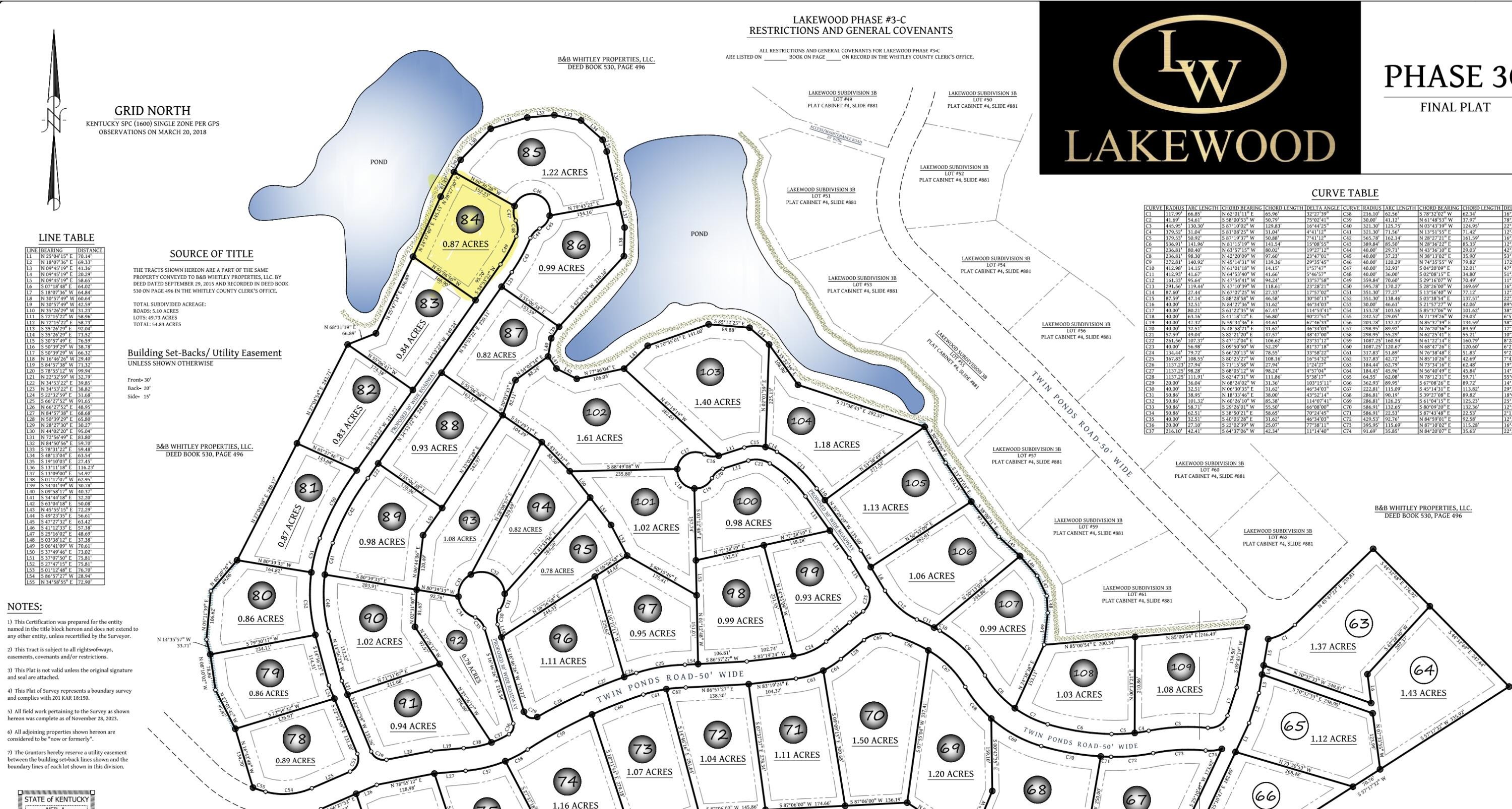 6. Lot 84 Lakewood Subdivision