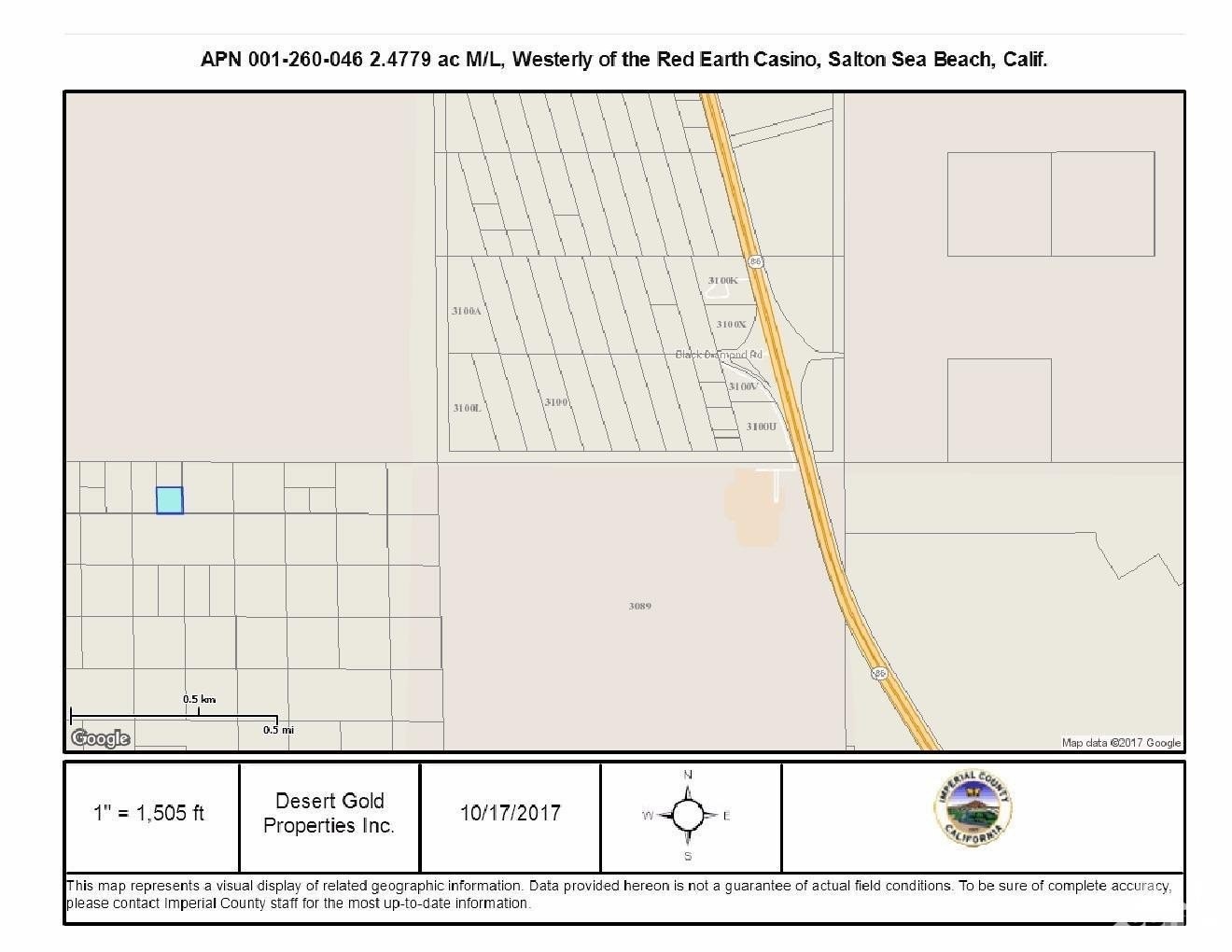 1. 2.5ac M/L Vac Dsrt W Of Red Earth Casino