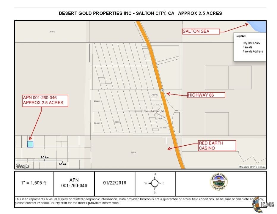 1. 0 Vac Dsrt W Of Red Earth Casino, Salton City