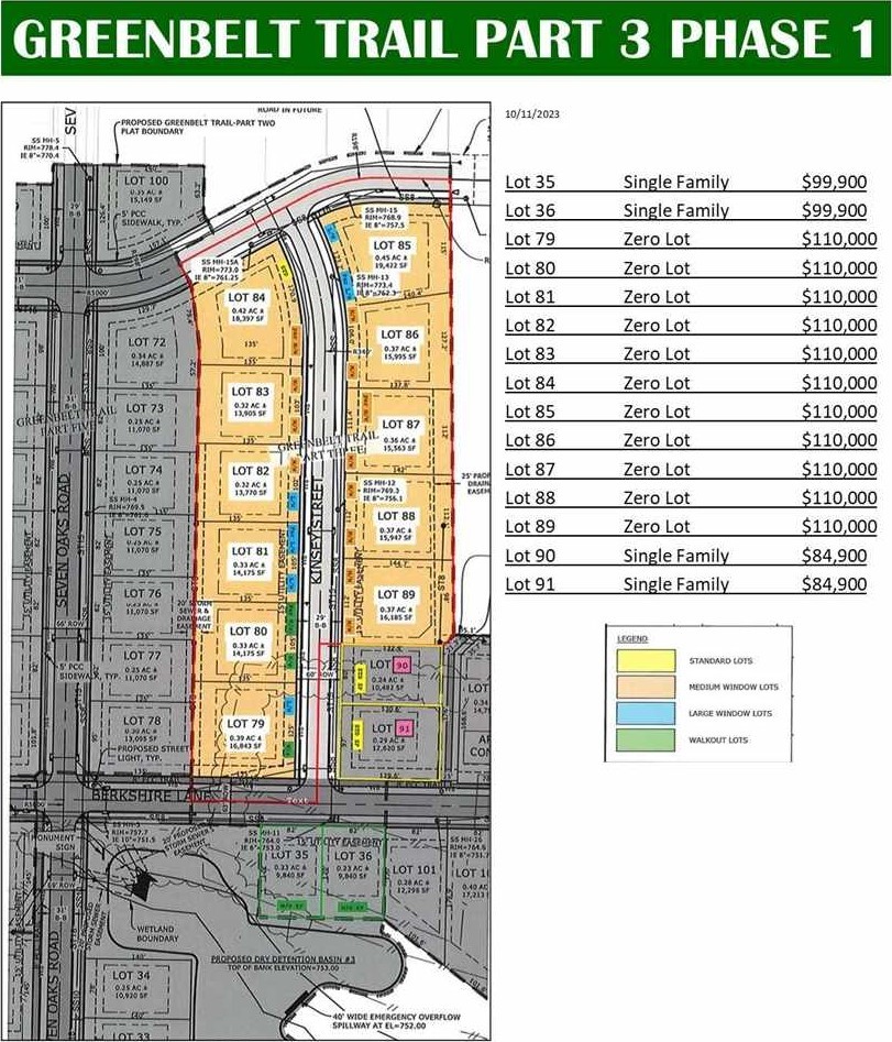 1. Greenbelt Trail Part 3 Phase 1 &amp; 4 Single Family Lots Gbt Part 2